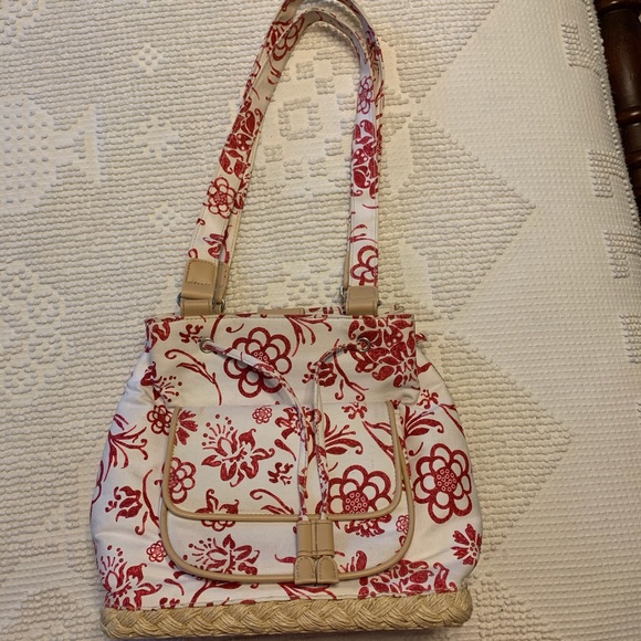 Beautiful canvas and burlap purse - Picture 2 of 8